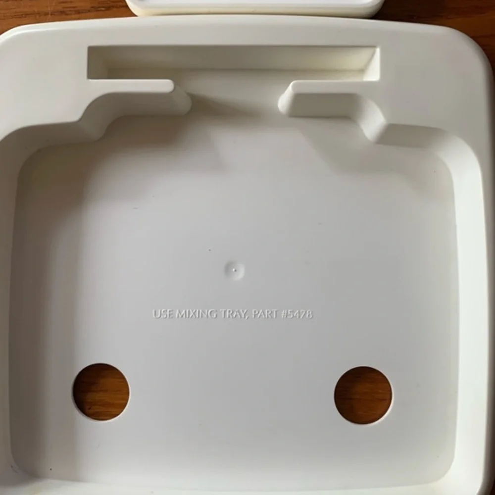 Mary Kay white tray/stand and compact mirror.